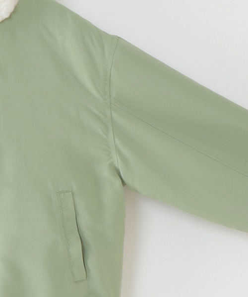 ikka（イッカ）の「【キッズ】リバーシブルフードボアブルゾン（120~160cm）（ブルゾン・キッズ・ベージュ/チャコールグレー/オリーブ・130/140/150/160/120）」の5枚目の写真