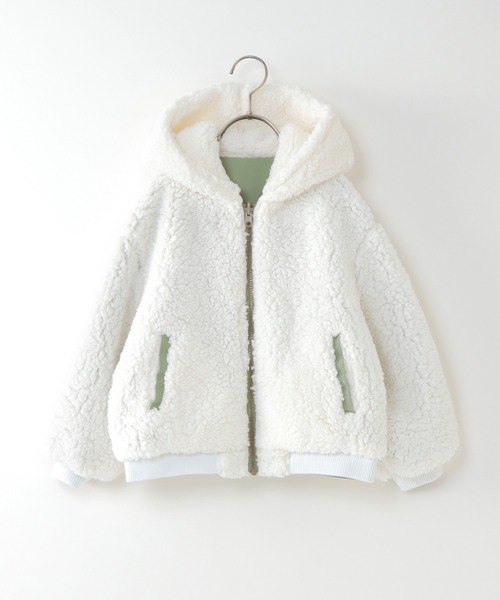 ikka（イッカ）の「【キッズ】リバーシブルフードボアブルゾン（120~160cm）（ブルゾン・キッズ・ベージュ/チャコールグレー/オリーブ・130/140/150/160/120）」の13枚目の写真