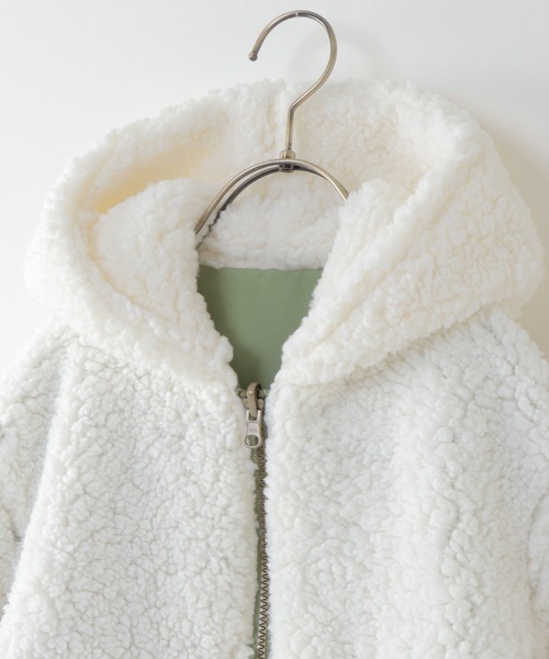 ikka（イッカ）の「【キッズ】リバーシブルフードボアブルゾン（120~160cm）（ブルゾン・キッズ・ベージュ/チャコールグレー/オリーブ・130/140/150/160/120）」の19枚目の写真