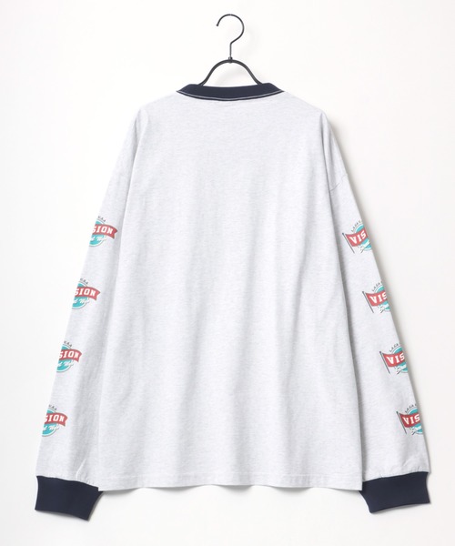 VISION STREET WEAR(ヴィジョンストリートウェア)の「VISION STREET WEAR/ヴィジョンストリートウエア ビッグシルエット ロゴ リブライン バイカラー/リンガー 袖プリント ロングスリーブTシャツ/レディース メンズ ロンT(Tシャツ/カットソー・メンズ・ライトグレー/ブラック/グリーン/ホワイト系その他/ブラック系その他/グレー系その他/ブルー系その他・LL/M/L)」の13枚目の写真