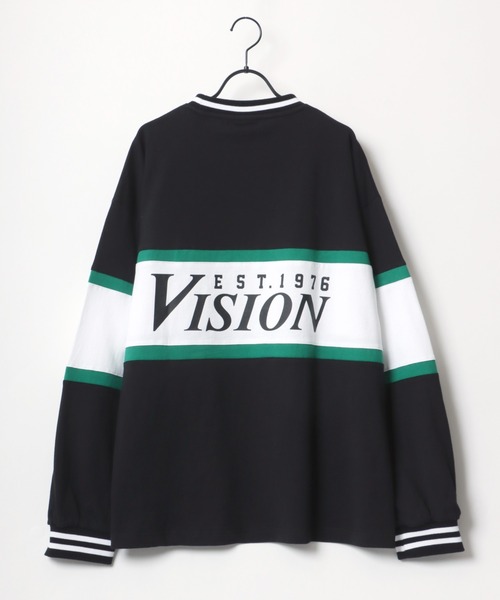 VISION STREET WEAR(ヴィジョンストリートウェア)の「VISION STREET WEAR/ヴィジョンストリートウエア ビッグシルエット ロゴ リブライン バイカラー/リンガー 袖プリント ロングスリーブTシャツ/レディース メンズ ロンT(Tシャツ/カットソー・メンズ・ライトグレー/ブラック/グリーン/ホワイト系その他/ブラック系その他/グレー系その他/ブルー系その他・LL/M/L)」の10枚目の写真