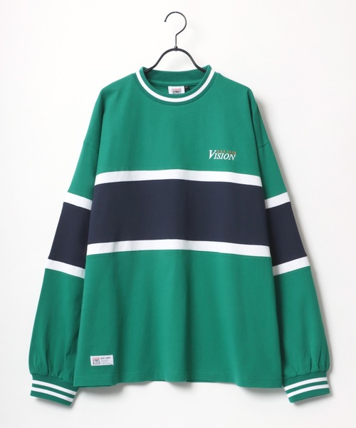 VISION STREET WEAR(ヴィジョンストリートウェア)の「VISION STREET WEAR/ヴィジョンストリートウエア ビッグシルエット ロゴ リブライン バイカラー/リンガー 袖プリント ロングスリーブTシャツ/レディース メンズ ロンT(Tシャツ/カットソー・メンズ・ライトグレー/ブラック/グリーン/ホワイト系その他/ブラック系その他/グレー系その他/ブルー系その他・LL/M/L)」の16枚目の写真