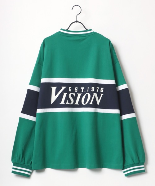 VISION STREET WEAR(ヴィジョンストリートウェア)の「VISION STREET WEAR/ヴィジョンストリートウエア ビッグシルエット ロゴ リブライン バイカラー/リンガー 袖プリント ロングスリーブTシャツ/レディース メンズ ロンT(Tシャツ/カットソー・メンズ・ライトグレー/ブラック/グリーン/ホワイト系その他/ブラック系その他/グレー系その他/ブルー系その他・LL/M/L)」の17枚目の写真