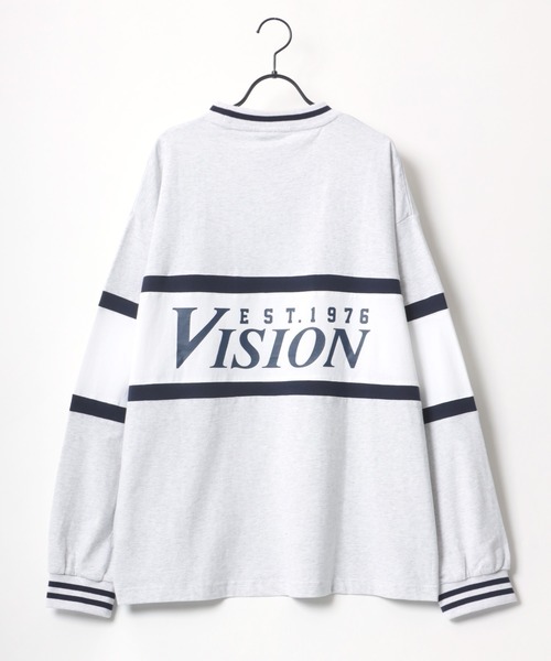 VISION STREET WEAR(ヴィジョンストリートウェア)の「VISION STREET WEAR/ヴィジョンストリートウエア ビッグシルエット ロゴ リブライン バイカラー/リンガー 袖プリント ロングスリーブTシャツ/レディース メンズ ロンT(Tシャツ/カットソー・メンズ・ライトグレー/ブラック/グリーン/ホワイト系その他/ブラック系その他/グレー系その他/ブルー系その他・LL/M/L)」の15枚目の写真