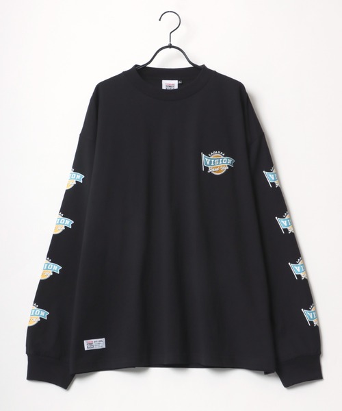 VISION STREET WEAR(ヴィジョンストリートウェア)の「VISION STREET WEAR/ヴィジョンストリートウエア ビッグシルエット ロゴ リブライン バイカラー/リンガー 袖プリント ロングスリーブTシャツ/レディース メンズ ロンT(Tシャツ/カットソー・メンズ・ライトグレー/ブラック/グリーン/ホワイト系その他/ブラック系その他/グレー系その他/ブルー系その他・LL/M/L)」の11枚目の写真
