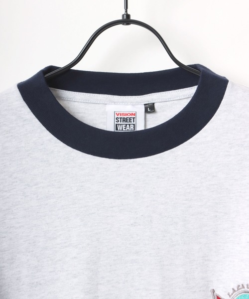 VISION STREET WEAR(ヴィジョンストリートウェア)の「VISION STREET WEAR/ヴィジョンストリートウエア ビッグシルエット ロゴ リブライン バイカラー/リンガー 袖プリント ロングスリーブTシャツ/レディース メンズ ロンT(Tシャツ/カットソー・メンズ・ライトグレー/ブラック/グリーン/ホワイト系その他/ブラック系その他/グレー系その他/ブルー系その他・LL/M/L)」の19枚目の写真