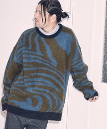 mn2636- mohair mixed crewneck marble ニット