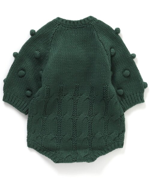 Ampersand(アンパサンド)の「premier ニットロンパス(ロンパース・キッズ・オフホワイト/ダークグリーン/ブラウン・80/60/70)」の11枚目の写真