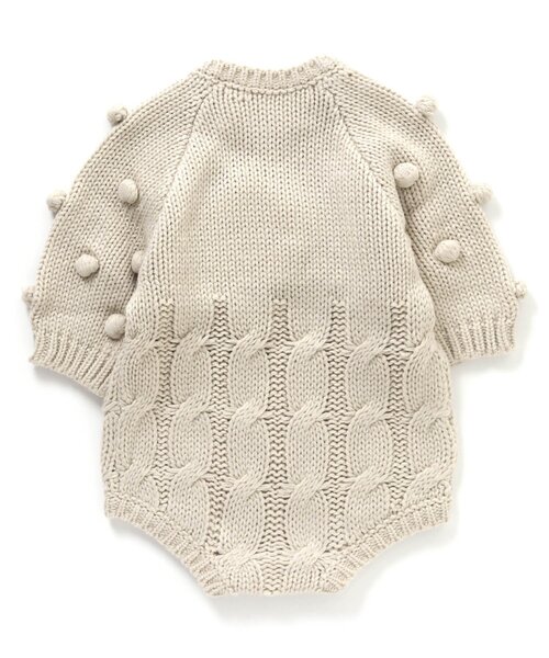 Ampersand(アンパサンド)の「premier ニットロンパス(ロンパース・キッズ・オフホワイト/ダークグリーン/ブラウン・80/60/70)」の8枚目の写真