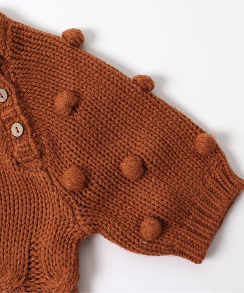 Ampersand(アンパサンド)の「premier ニットロンパス(ロンパース・キッズ・オフホワイト/ダークグリーン/ブラウン・80/60/70)」の7枚目の写真