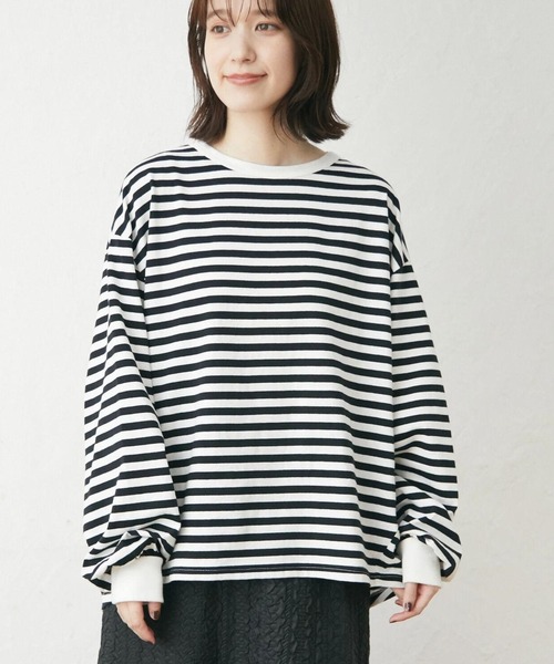 Green　Parks（グリーンパークス）の「袖ボリュームカットプルオーバー（Tシャツ/カットソー・レディース・ホワイト/グリーン/その他7・FREE）」の3枚目の写真