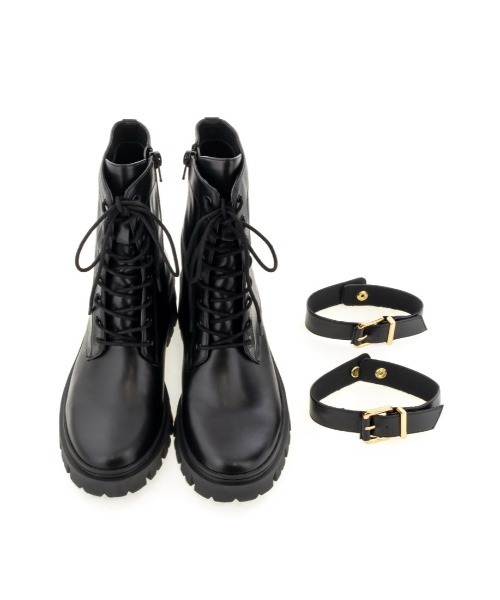 RANDA(ランダ)の「2WAY レースアップトラックソールブーツ(ブーツ・レディース・ブラック/ダークブラウン・LL/M/L/S)」の17枚目の写真