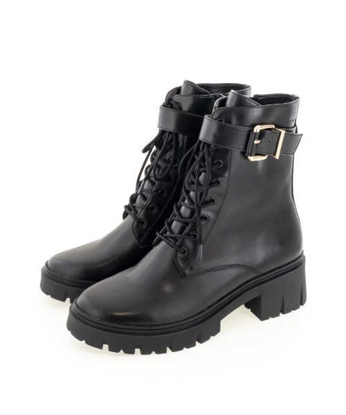 RANDA(ランダ)の「2WAY レースアップトラックソールブーツ(ブーツ・レディース・ブラック/ダークブラウン・LL/M/L/S)」の21枚目の写真