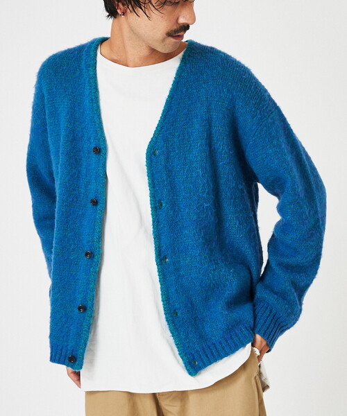 INHERIT(インヘリット)の「オーバーサイズ メランジニットカーディガン(カーディガン/ボレロ・メンズ・ブルー系その他/シャーベット・MEDIUM/LARGE)」の2枚目の写真