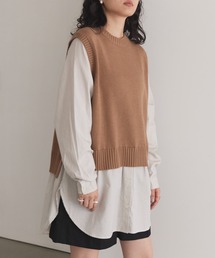 ドッキングニットシャツチュニック