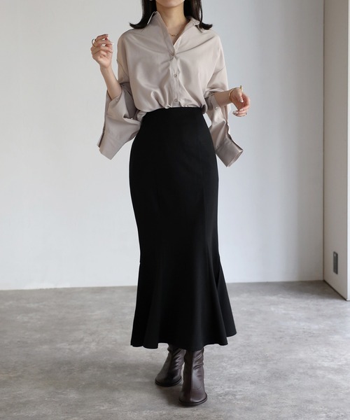 Bonjour Sagan(ボンジュールサガン)の「ストレッチマーメイドスカート(スカート・レディース・ブラック/グリーン/モカ・FREE)」の16枚目の写真