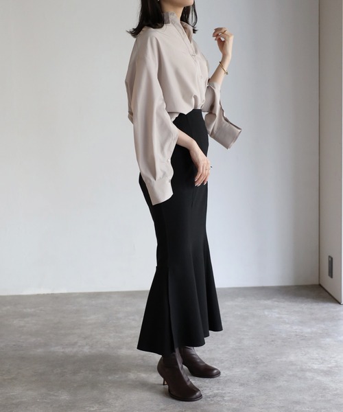 Bonjour Sagan(ボンジュールサガン)の「ストレッチマーメイドスカート(スカート・レディース・ブラック/グリーン/モカ・FREE)」の4枚目の写真