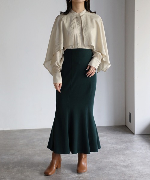 Bonjour Sagan(ボンジュールサガン)の「ストレッチマーメイドスカート(スカート・レディース・ブラック/グリーン/モカ・FREE)」の7枚目の写真