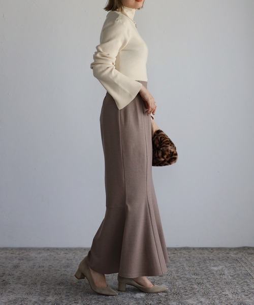 Bonjour Sagan(ボンジュールサガン)の「ストレッチマーメイドスカート(スカート・レディース・ブラック/グリーン/モカ・FREE)」の12枚目の写真