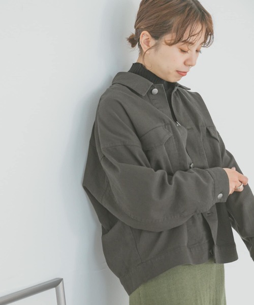 ITEMS URBANRESEARCH（アイテムズ アーバンリサーチ）の「コットンオーバージャケット（カバーオール・レディース・チャコールグレー/ベージュ・FREE）」の15枚目の写真