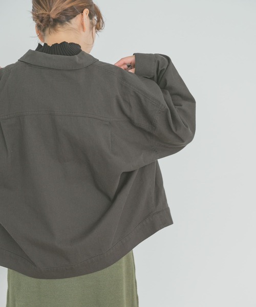 ITEMS URBANRESEARCH（アイテムズ アーバンリサーチ）の「コットンオーバージャケット（カバーオール・レディース・チャコールグレー/ベージュ・FREE）」の21枚目の写真