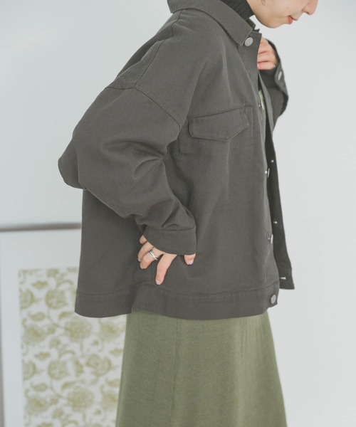 ITEMS URBANRESEARCH（アイテムズ アーバンリサーチ）の「コットンオーバージャケット（カバーオール・レディース・チャコールグレー/ベージュ・FREE）」の3枚目の写真