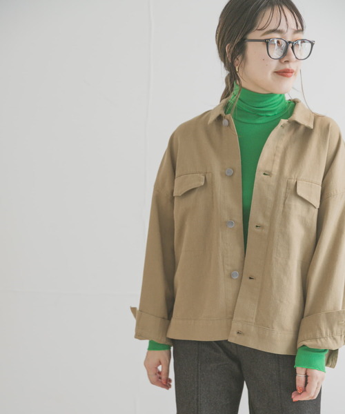 ITEMS URBANRESEARCH（アイテムズ アーバンリサーチ）の「コットンオーバージャケット（カバーオール・レディース・チャコールグレー/ベージュ・FREE）」の11枚目の写真