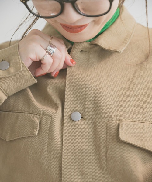 ITEMS URBANRESEARCH（アイテムズ アーバンリサーチ）の「コットンオーバージャケット（カバーオール・レディース・チャコールグレー/ベージュ・FREE）」の6枚目の写真