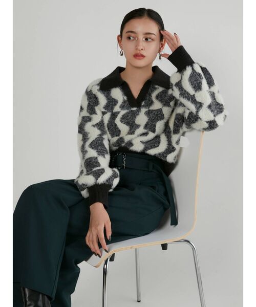 MURUA（ムルーア）の「ベルトタックワイドパンツ（スラックス・レディース・ブラック/ダークグリーン/ブラウン/ダークグレー・1/2）」の10枚目の写真