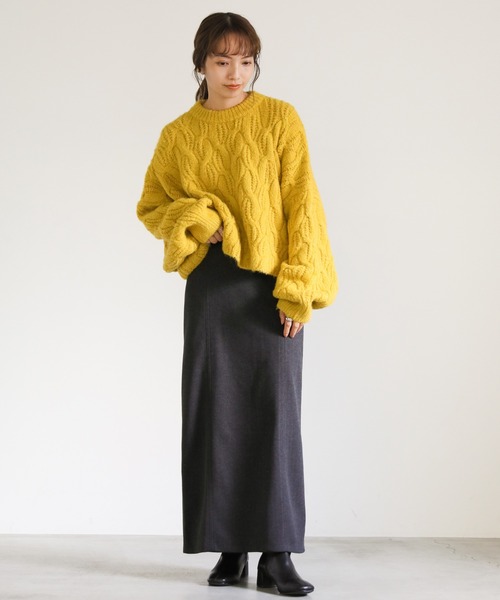select MOCA(セレクトモカ)の「ヘリンボーンバックスリットタイトスカート(スカート・レディース・アイボリー/カーキ/グレー・SMALL/MEDIUM)」の19枚目の写真