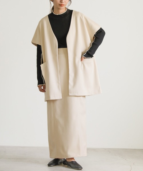 select MOCA(セレクトモカ)の「ヘリンボーンバックスリットタイトスカート(スカート・レディース・アイボリー/カーキ/グレー・SMALL/MEDIUM)」の6枚目の写真