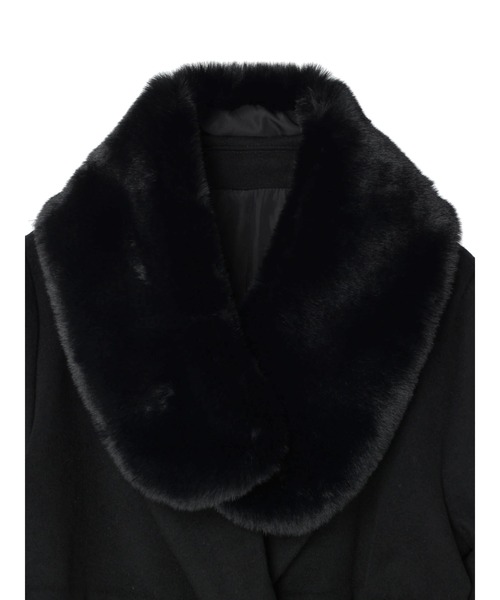 DURAS（デュラス）の「ファー付きウールレディコート（チェスターコート・レディース・ブラック/ブラウン/ベージュ・FREE）」の17枚目の写真