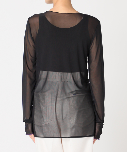 CITY SHOP メッシュトップス ブラック CITYSHOP（シティーショップ）の「MESH TEE：カットソー（T