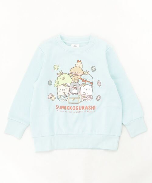 atmos pink(アトモスピンク)の「すみっコぐらし KIDS モグラ NFトレーナー(スウェット・キッズ・オフホワイト/サックスブルー・110/120/130/140/150)」の2枚目の写真