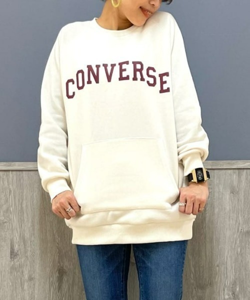 CONVERSE（コンバース）の「【CONVERSE】裏ボアスウェット（スウェット・レディース・ブラック/ネイビー/オフホワイト・L/M）」の2枚目の写真