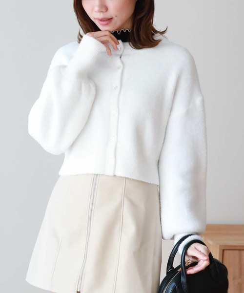 archives（アルシーヴ）の「マシュマロフェザー２ｗａｙカーディガン（カーディガン/ボレロ・レディース・ピンク/グリーン/オフホワイト/グレー/ブルーグレー・MEDIUM）」の2枚目の写真