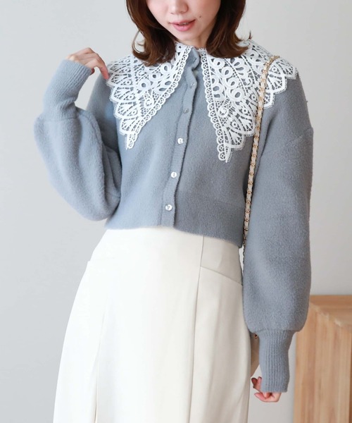 archives（アルシーヴ）の「マシュマロフェザー２ｗａｙカーディガン（カーディガン/ボレロ・レディース・ピンク/グリーン/オフホワイト/グレー/ブルーグレー・MEDIUM）」の4枚目の写真