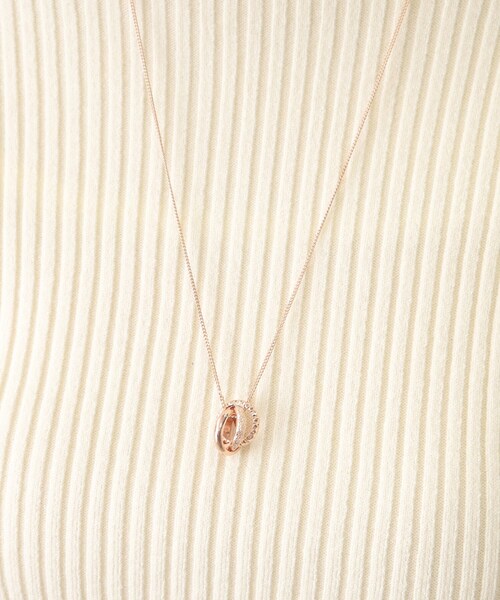 grove(グローブ)の「◆かさねミックスリングネック(ネックレス・レディース・ピンクゴールド/ゴールド・00)」の7枚目の写真
