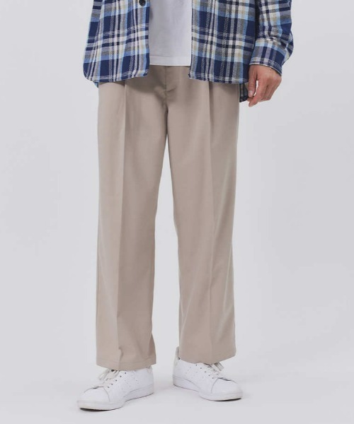 PLUS ONE（プラスワン）の「【PLUS ONE】TRワイドトラウザーイージー（スラックス・メンズ・ブラック/ブルー/ダークベージュ/ベージュ・L/M/XL）」の3枚目の写真
