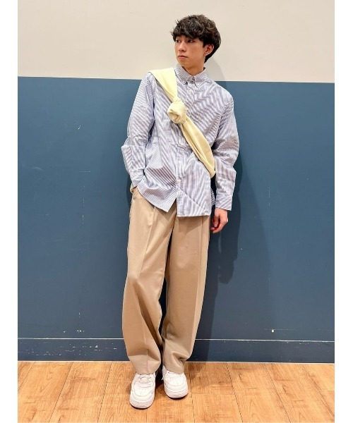 PLUS ONE（プラスワン）の「【PLUS ONE】TRワイドトラウザーイージー（スラックス・メンズ・ブラック/ブルー/ダークベージュ/ベージュ・L/M/XL）」の22枚目の写真