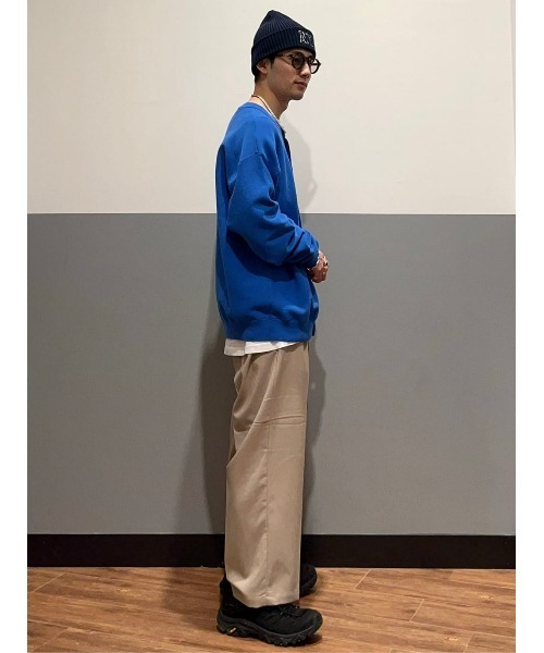 PLUS ONE（プラスワン）の「【PLUS ONE】TRワイドトラウザーイージー（スラックス・メンズ・ブラック/ブルー/ダークベージュ/ベージュ・L/M/XL）」の16枚目の写真