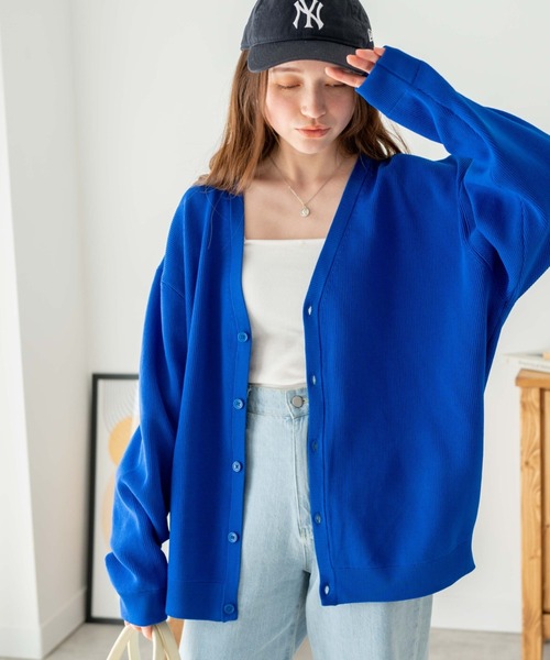 WEGO（ウィゴー）の「WEGO/スポンジカーディガン（カーディガン/ボレロ・メンズ・グリーン/マスタード/オレンジ/ブラック/ブルー・MEDIUM/LARGE）」の3枚目の写真