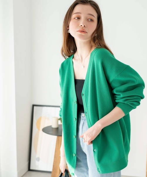 WEGO（ウィゴー）の「WEGO/スポンジカーディガン（カーディガン/ボレロ・メンズ・グリーン/マスタード/オレンジ/ブラック/ブルー・MEDIUM/LARGE）」の2枚目の写真