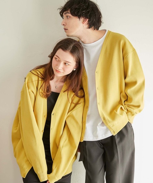 WEGO（ウィゴー）の「WEGO/スポンジカーディガン（カーディガン/ボレロ・メンズ・グリーン/マスタード/オレンジ/ブラック/ブルー・MEDIUM/LARGE）」の4枚目の写真