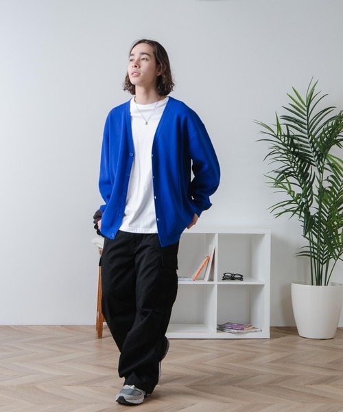 WEGO（ウィゴー）の「WEGO/スポンジカーディガン（カーディガン/ボレロ・メンズ・グリーン/マスタード/オレンジ/ブラック/ブルー・MEDIUM/LARGE）」の9枚目の写真