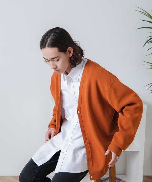 WEGO（ウィゴー）の「WEGO/スポンジカーディガン（カーディガン/ボレロ・メンズ・グリーン/マスタード/オレンジ/ブラック/ブルー・MEDIUM/LARGE）」の20枚目の写真