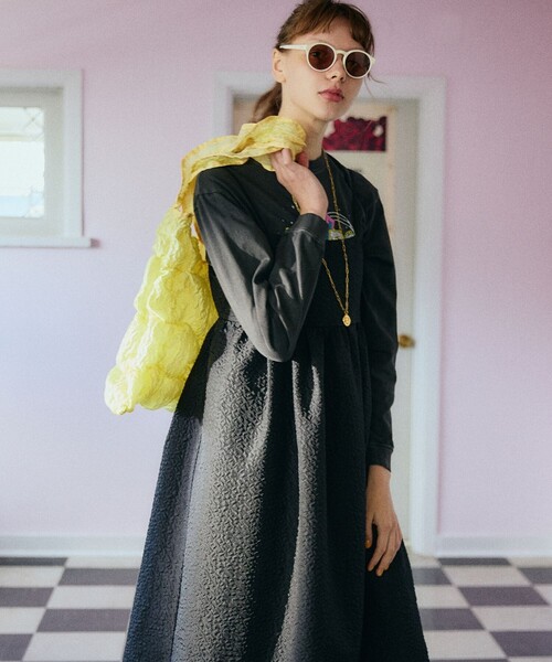 FREAK'S STORE(フリークスストア)の「フクレジャガードバックオープンキャミワンピース(ワンピース・レディース・ブラック/オフホワイト/ベージュ・フリ-)」の9枚目の写真