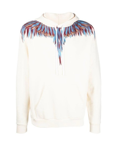MARCELO BURLON(マルセロ・バーロン)の「【MARCELO BURLON】LINES WINGS REGULAR HOODIE(パーカー・メンズ・ホワイト系その他・M)」の1枚目の写真