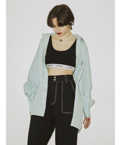 jouetie（ジュエティ）の「オーバーシャツ【ストライプ柄】（シャツ/ブラウス・レディース・オレンジ/ブルー/パープル・MEDIUM）」の2枚目の写真