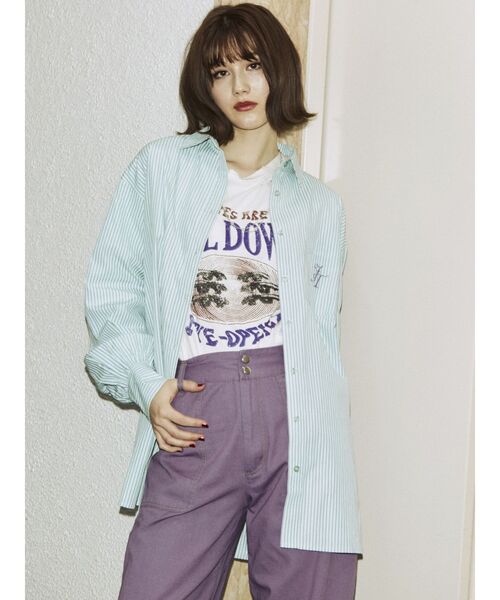 jouetie（ジュエティ）の「オーバーシャツ【ストライプ柄】（シャツ/ブラウス・レディース・オレンジ/ブルー/パープル・MEDIUM）」の18枚目の写真